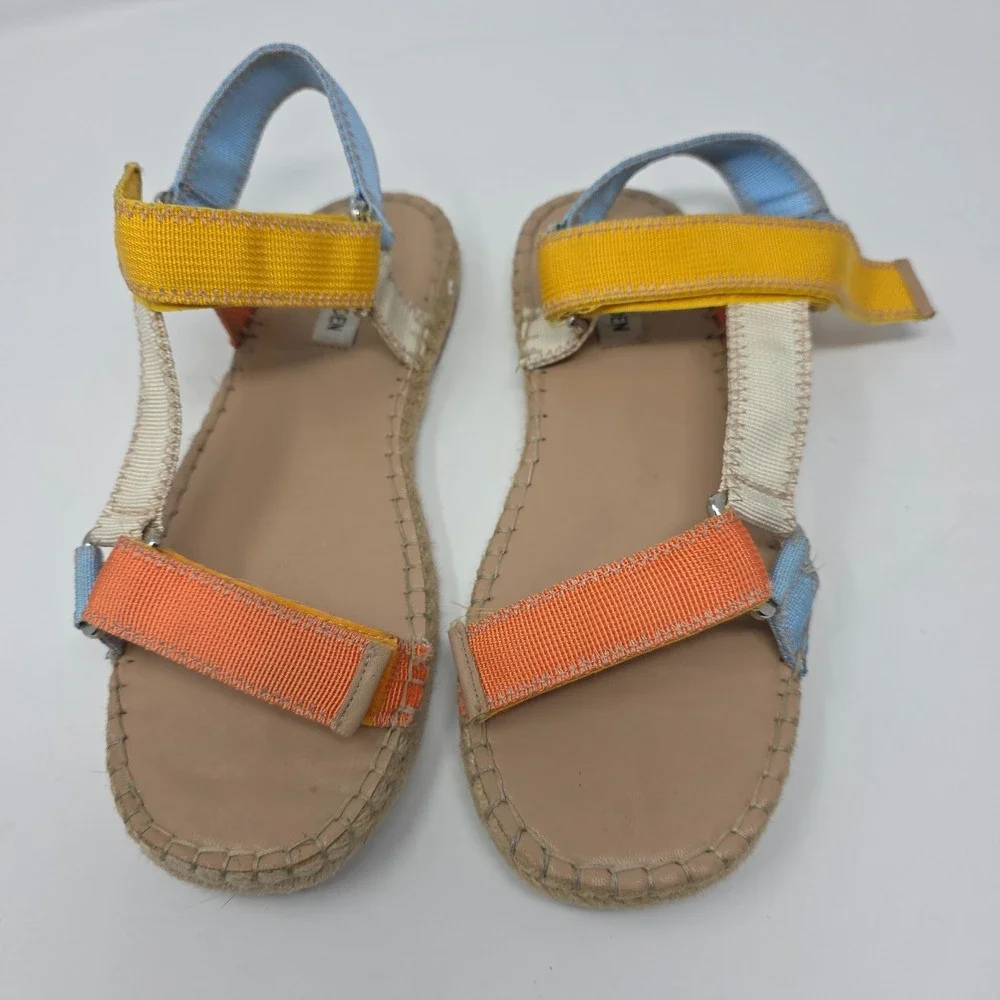 Steve Madden Brilliant Sandals Women 8M Multi Color Espadrille Sporty Strappy‎